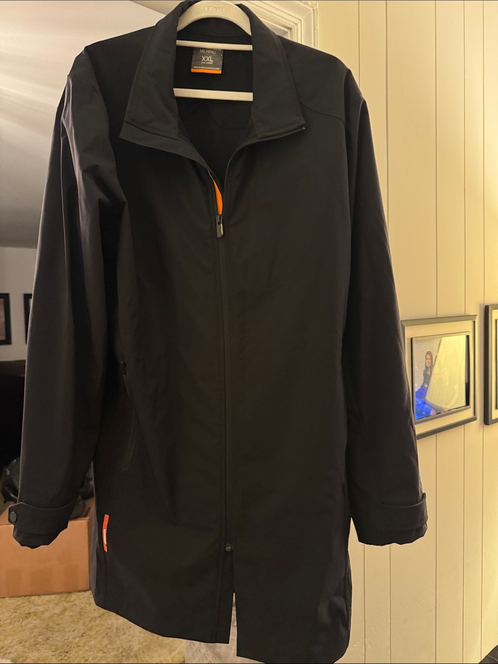 Icebreaker Merino Black Jacket with Orange Trim